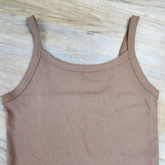 🩵NWT Tierra Brown Ribbed Scoop Neck Sleeveless Top Small - Picture 5 of 12